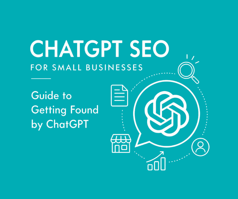 an image with chatgpt logo and caption: chatgpt seo for small businesses