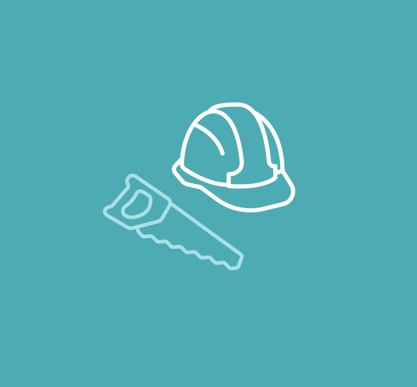 Hard hat and a saw