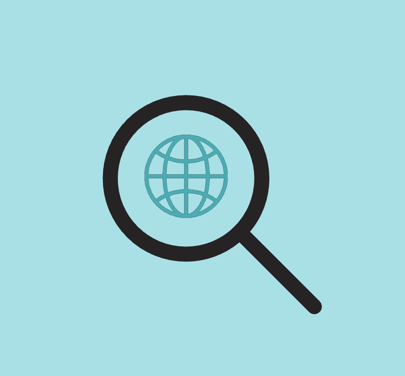magnifying glass focused at the world wide web