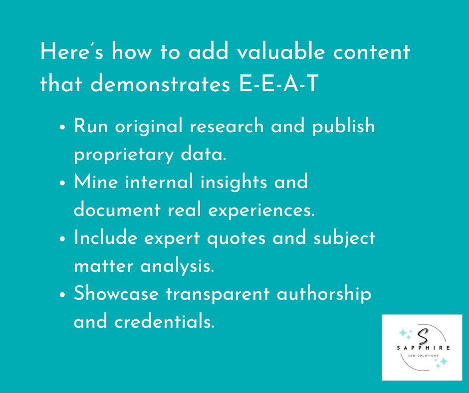 tactics on how to add E-E-A-T to content for better rankings