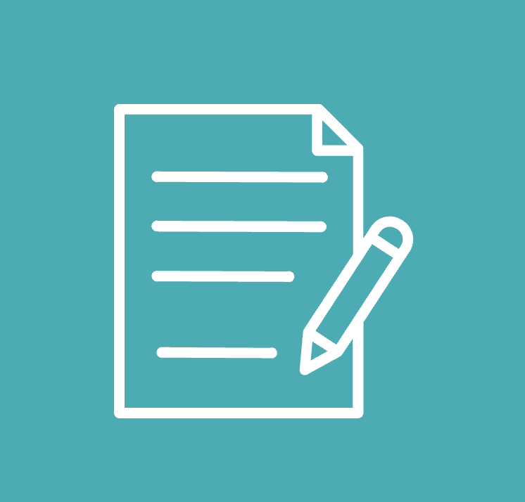 Graphic of a piece of paper and a pencil