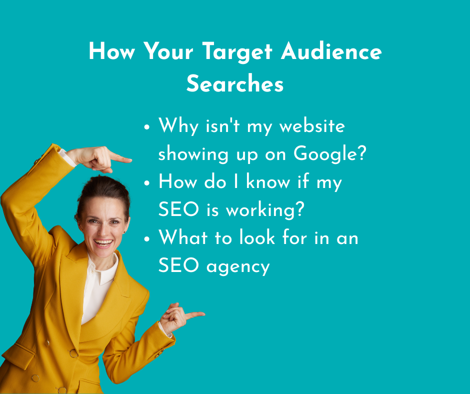 a few examples of the questions your target audience may be searching on Google