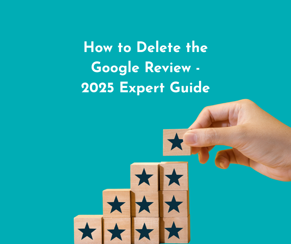 a hand taking one star review away with caption: how to delete the google review