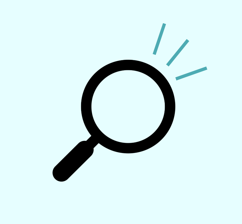 Magnifying glass with sparks