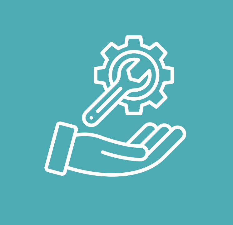 Graphic of a hand holding a gear