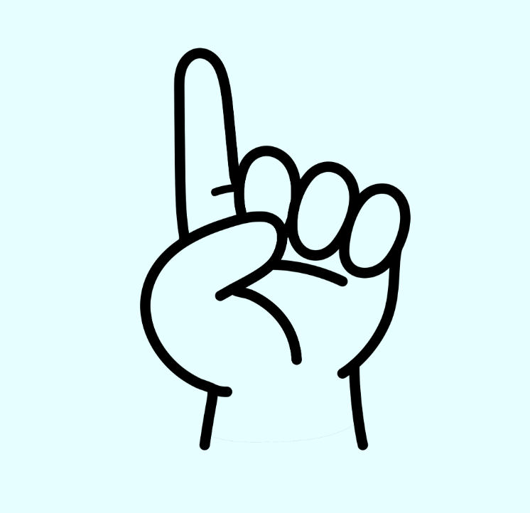 Graphic of a hand holding up one finger