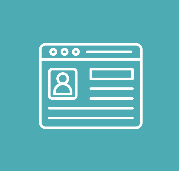 Graphic of a profile with a photo and content