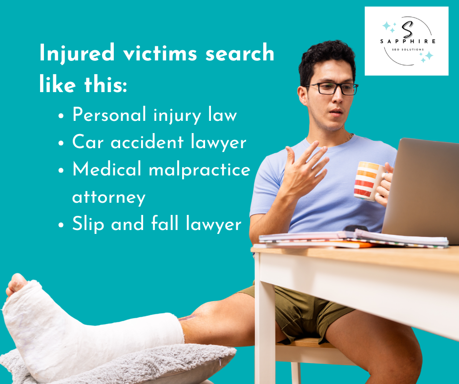 keywords that injured victims search, showing their search patterns