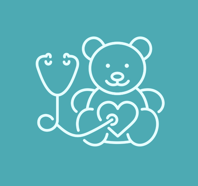 Graphic of a teddybear with a stethoscope