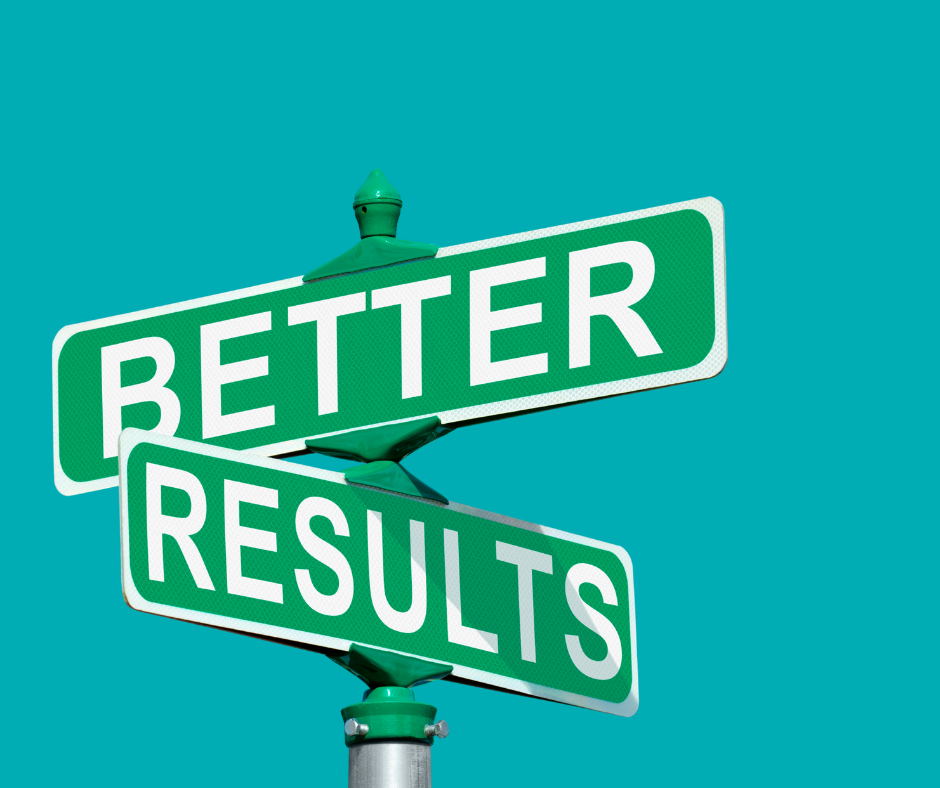 a street sign with the text better SEO results