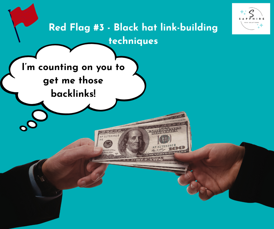 An SEO professional buying backlinks is a red flag