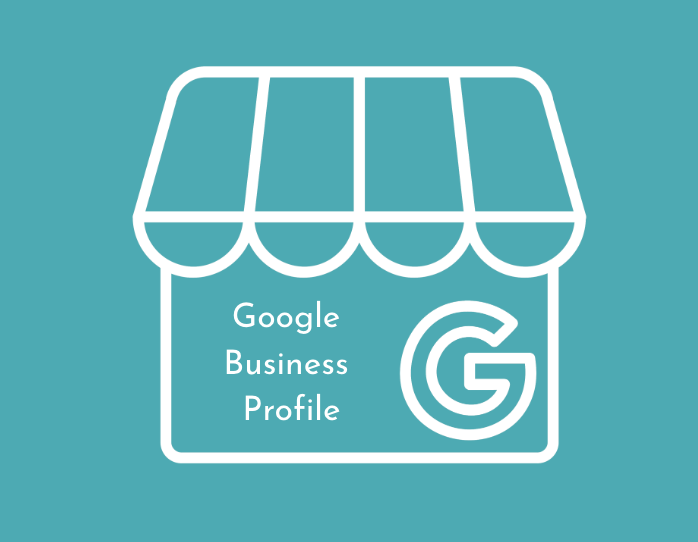 Graphic of a business with a large G and Google Business Profile