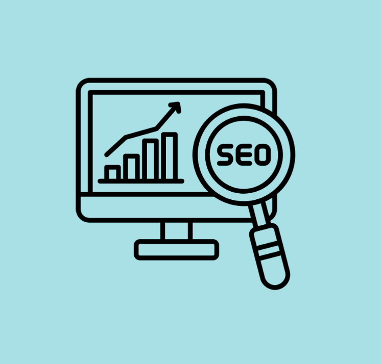 Graphic of a computer screen with an SEO report on it