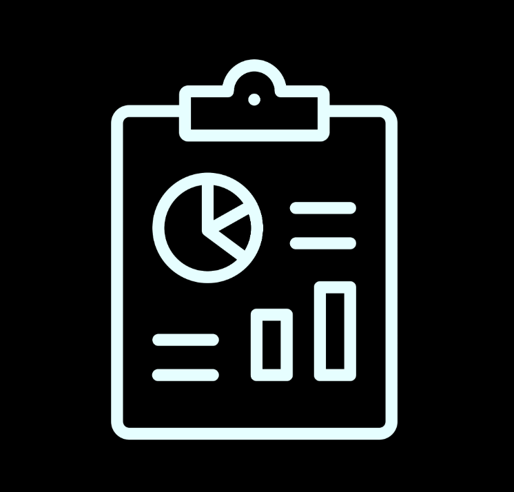 Graphic of a clipboard and a graph