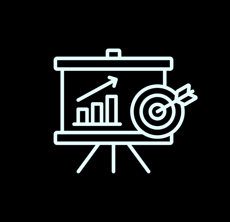 Graphic of a strategy chart and a bullseye