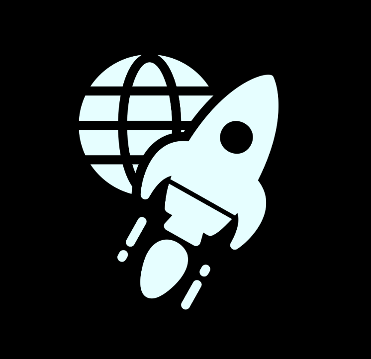 Spaceship rising up past a globe