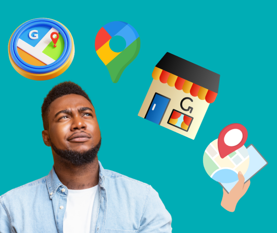 A business owner thinking about the important elements of Google business profile