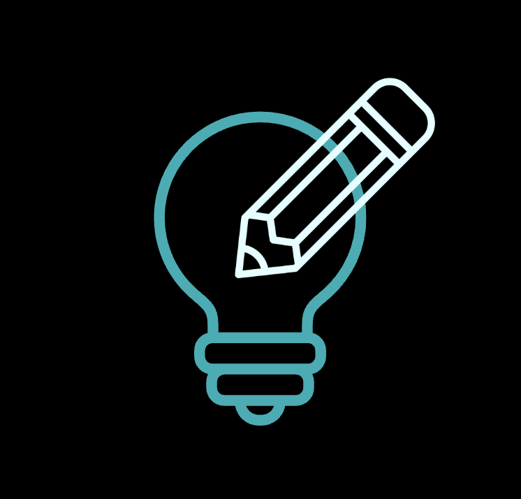 Graphic of a light bulb and a pencil