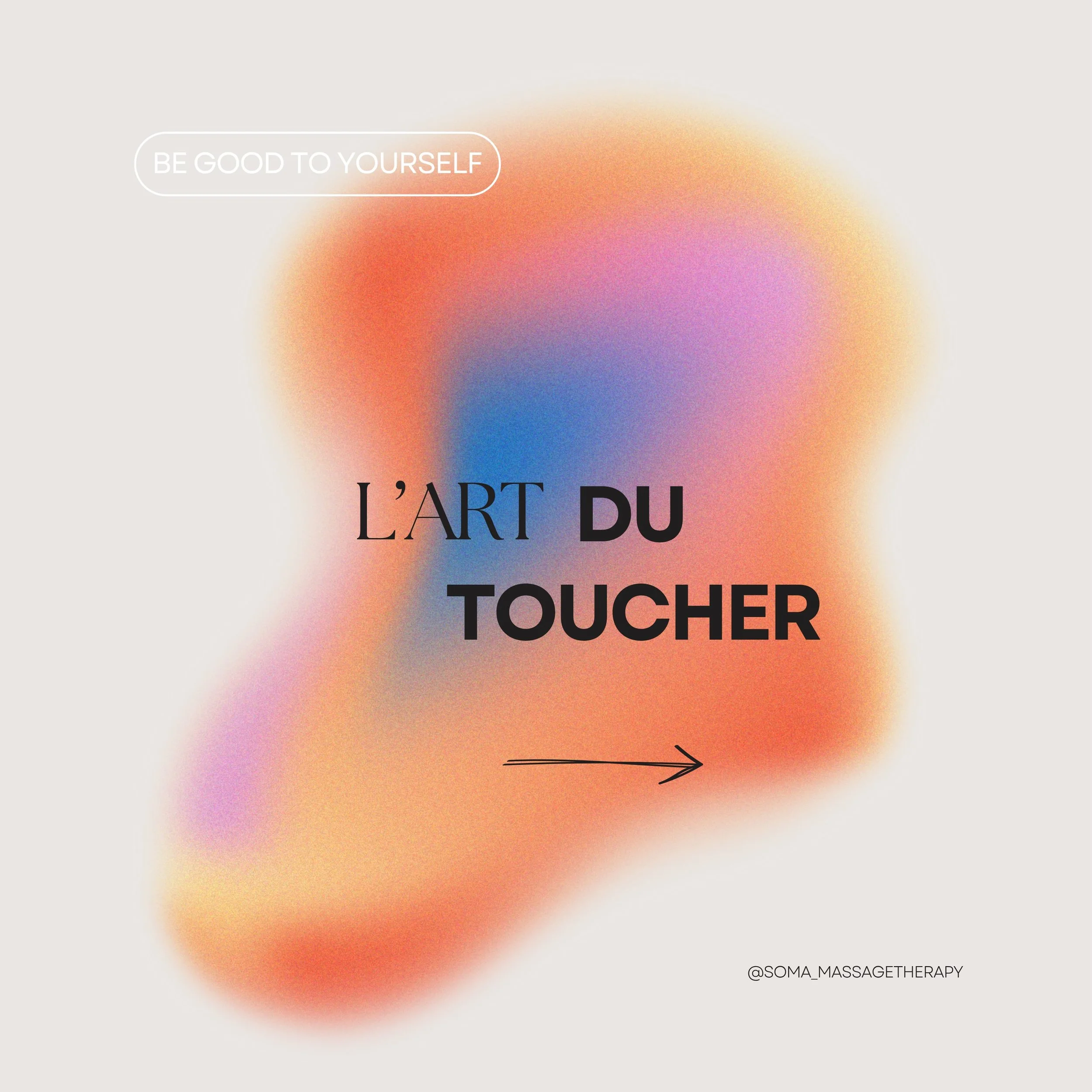 L&rsquo;art  du toucher - Je crois au pouvoir du toucher : celui qui apaise le corps, all&egrave;ge l&rsquo;esprit et r&eacute;chauffe le c&oelig;ur. 💙🧡🩷