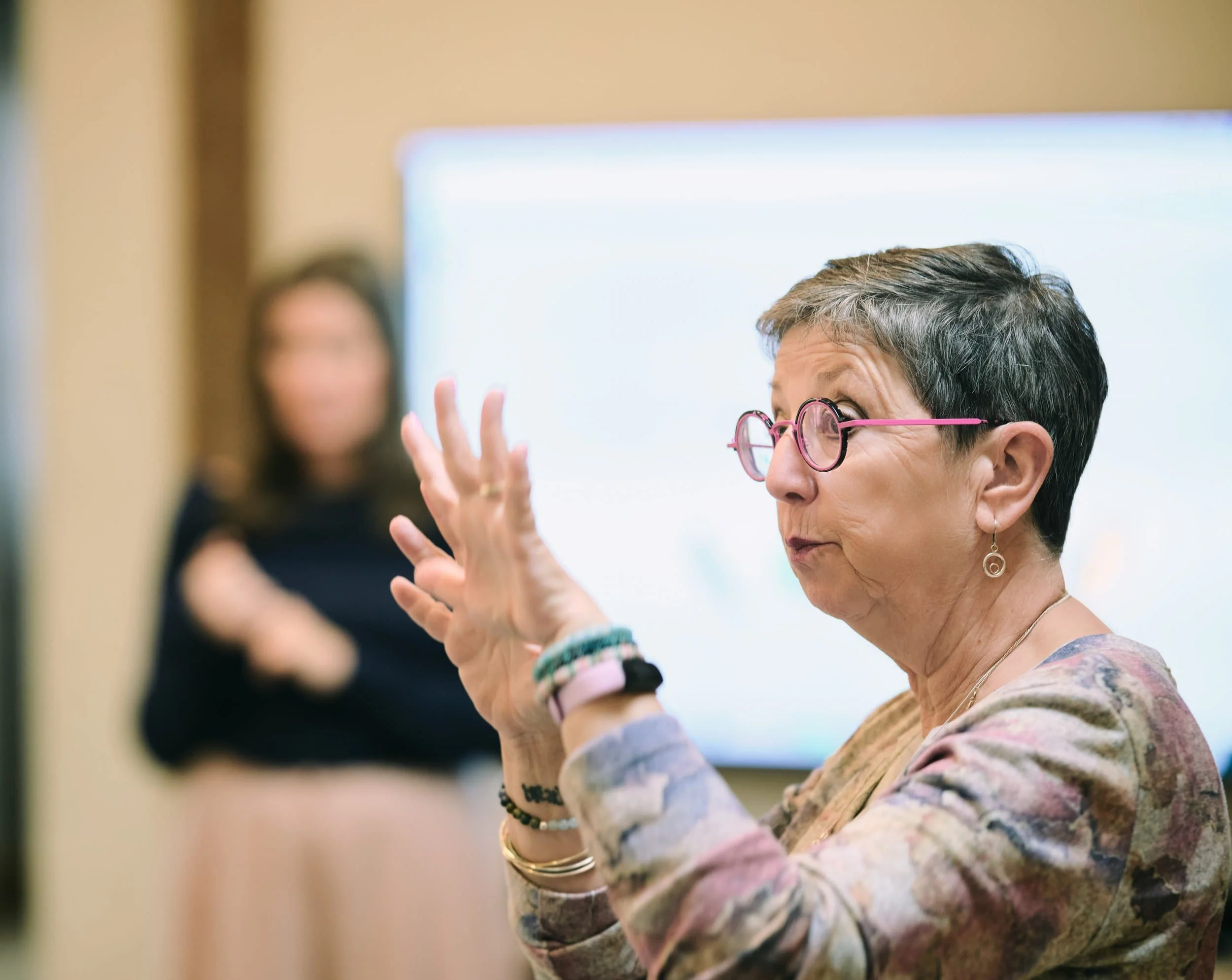 A coach doing a presentation