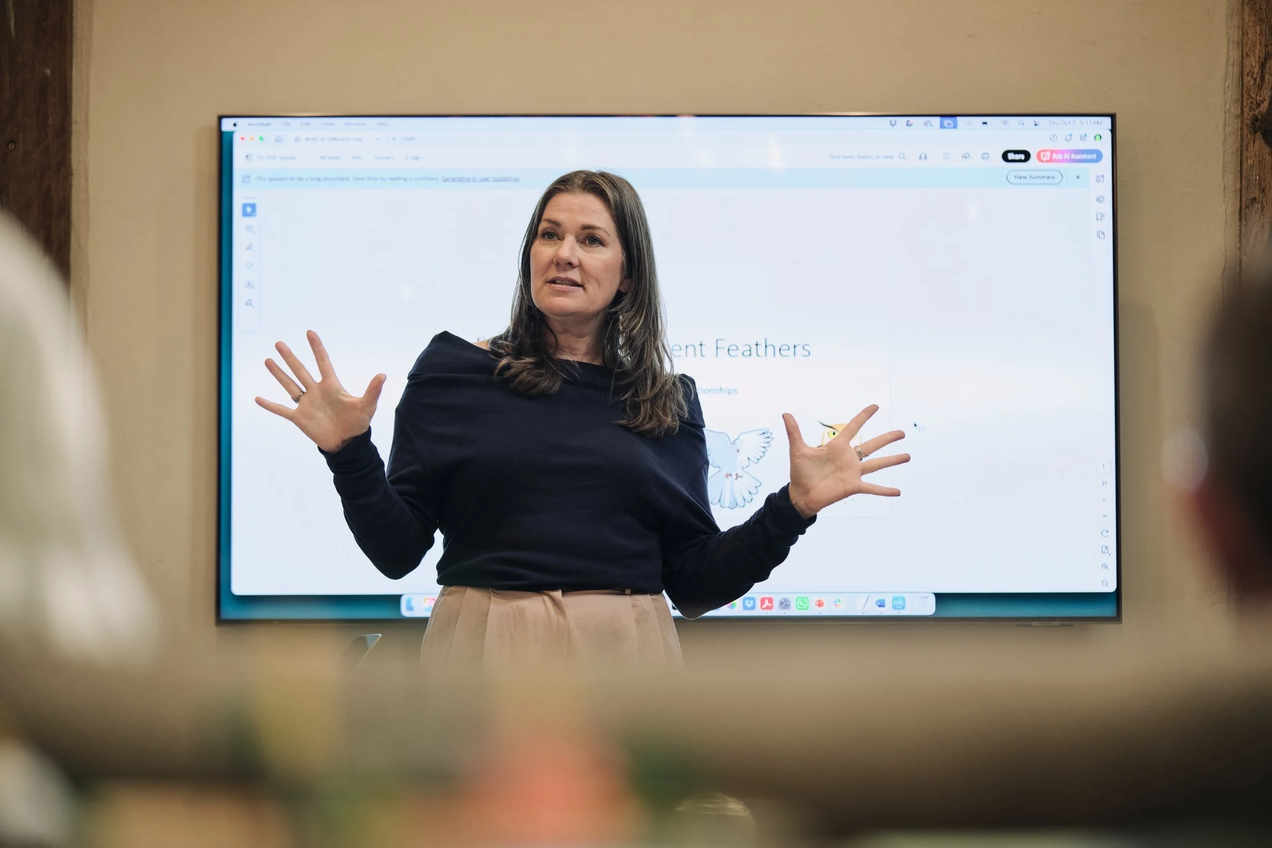 Coach speaking at a retreat