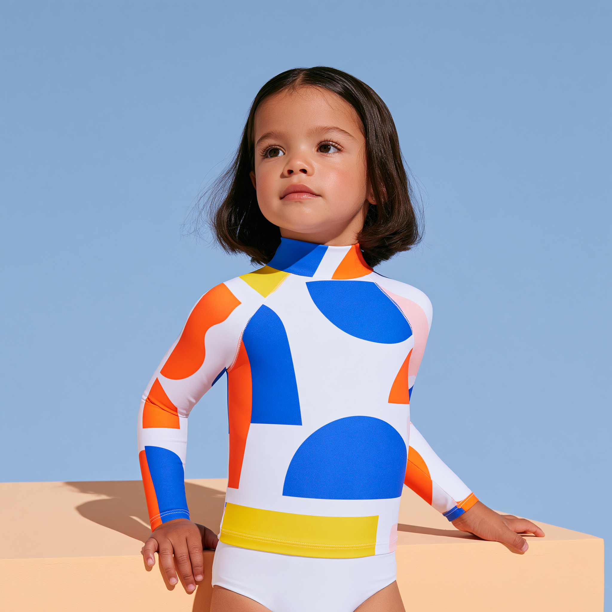 Shapes - Kids Unisex Rash Guard, Long Sleeve, Premium Spandex, SPF 50