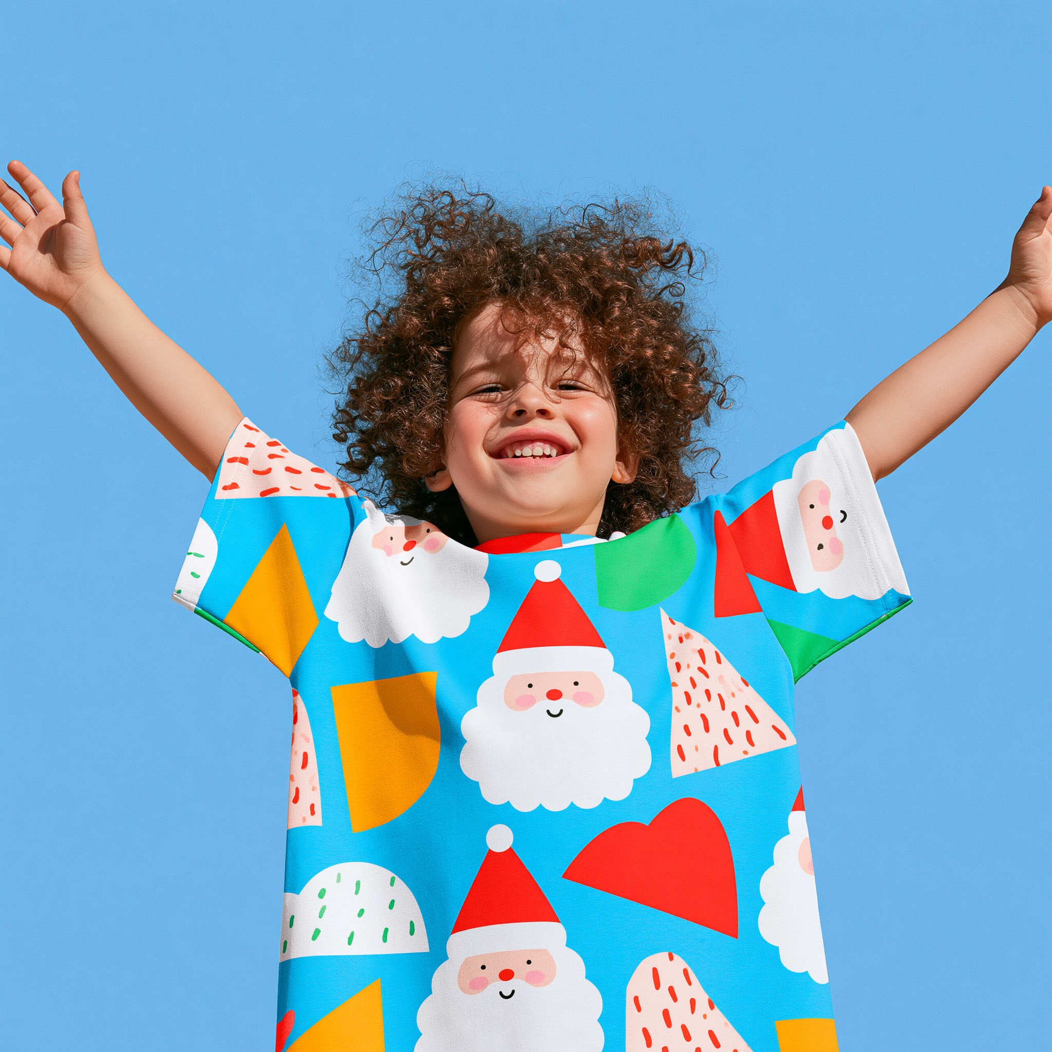 Santa is Coming - Kids Unisex Cotton Crew Neck T-Shirt