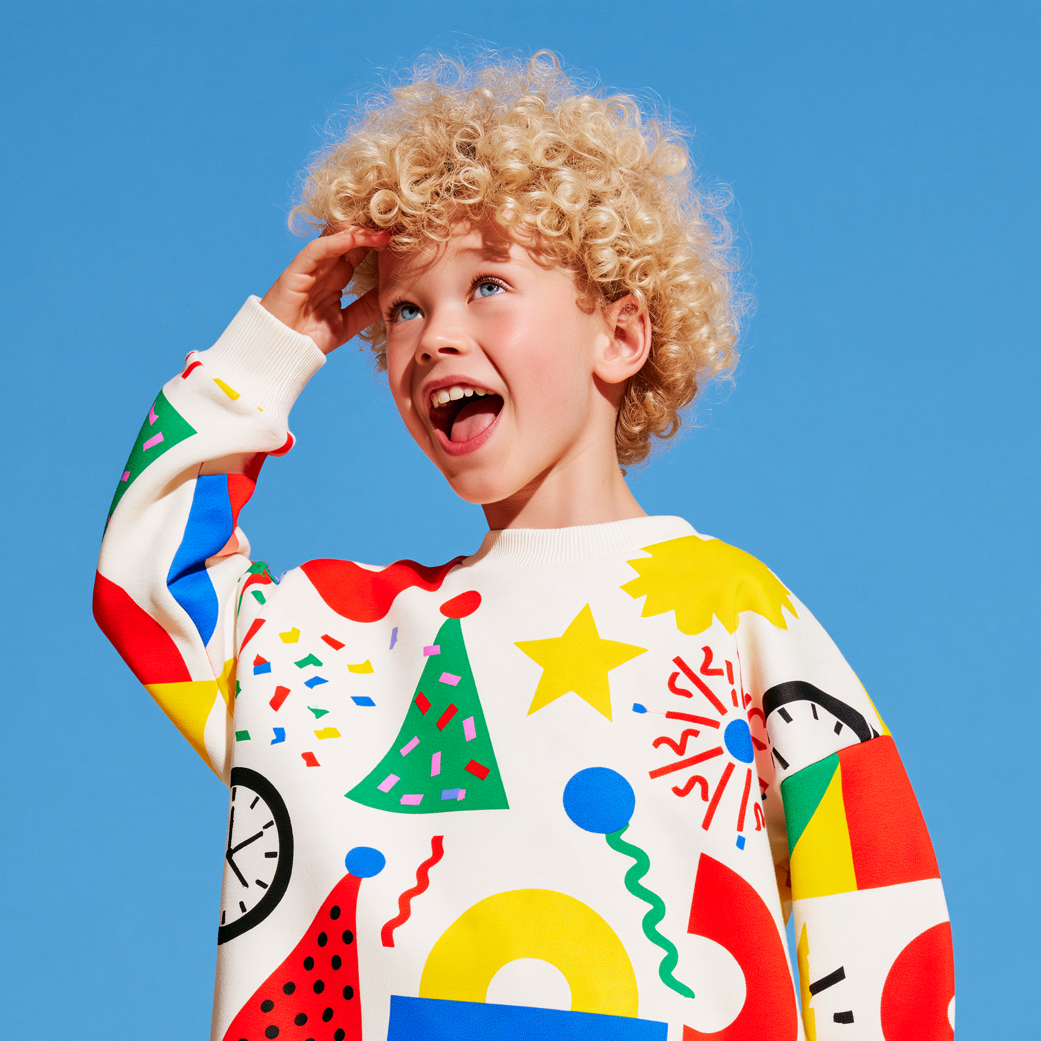 New Year New Colors - Kids Long Sleeve Pullover Sweater, Soft & Warm