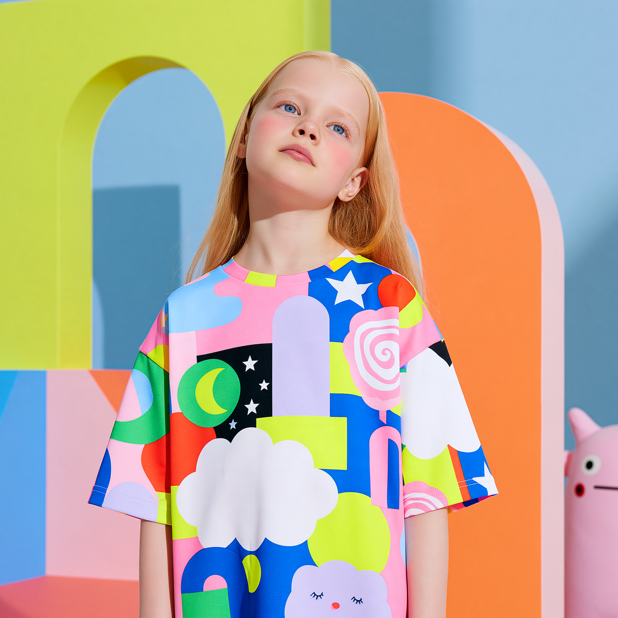 Moon Lights - Kids Unisex Cotton Crew Neck T-Shirt