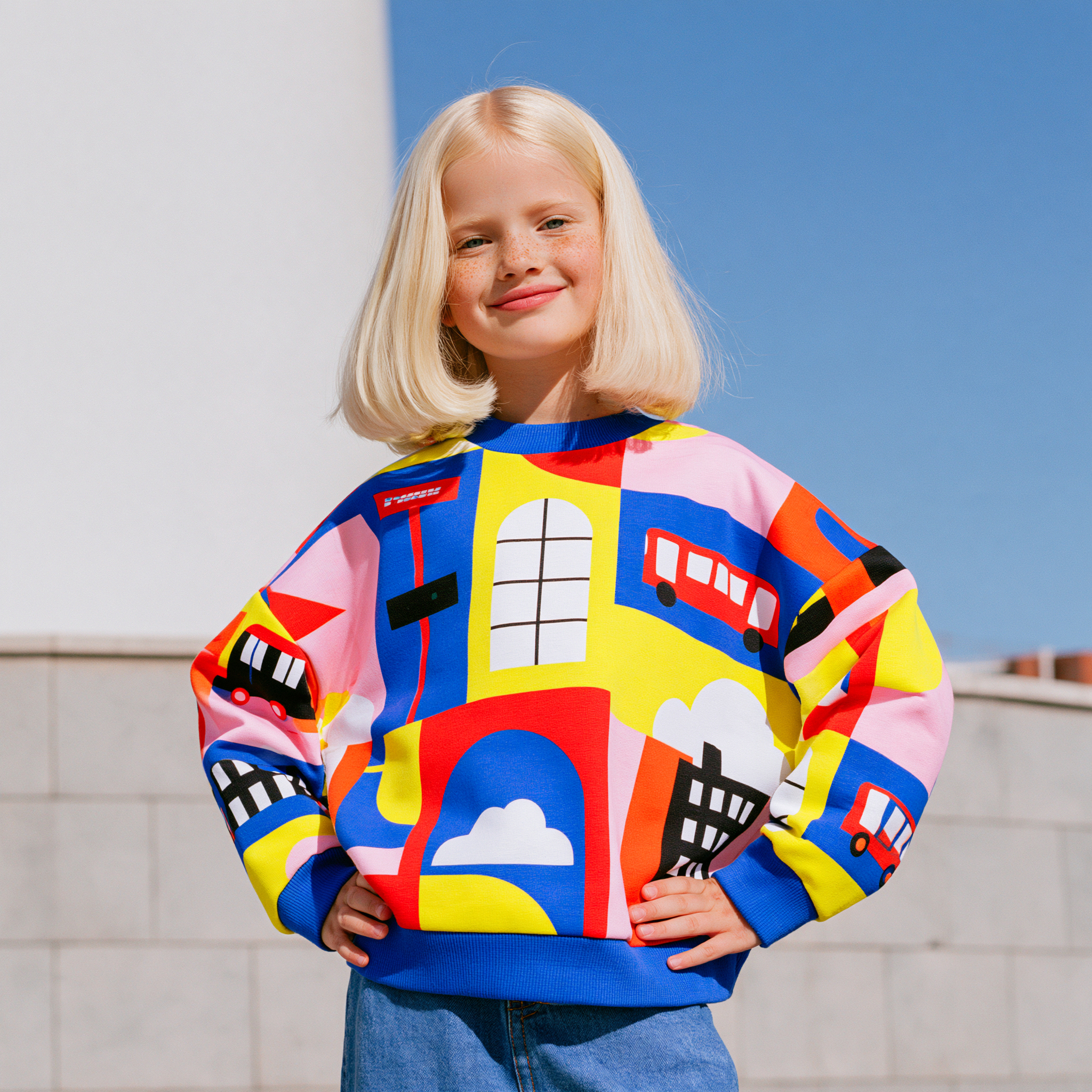 Take a Ride - Kids Long Sleeve Pullover Sweater, Soft & Warm