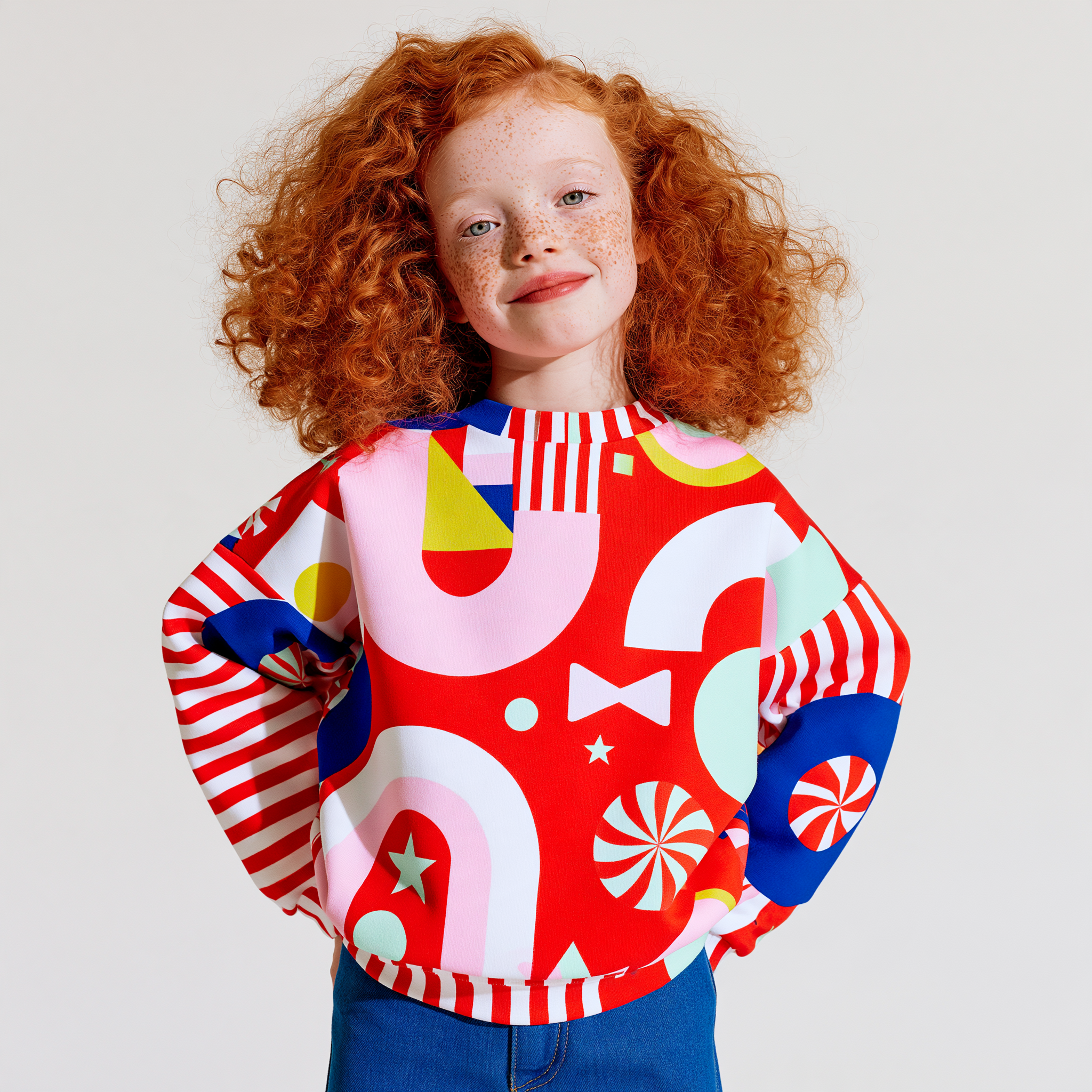 Candy Rush - Kids Long Sleeve Pullover Sweater, Soft & Warm