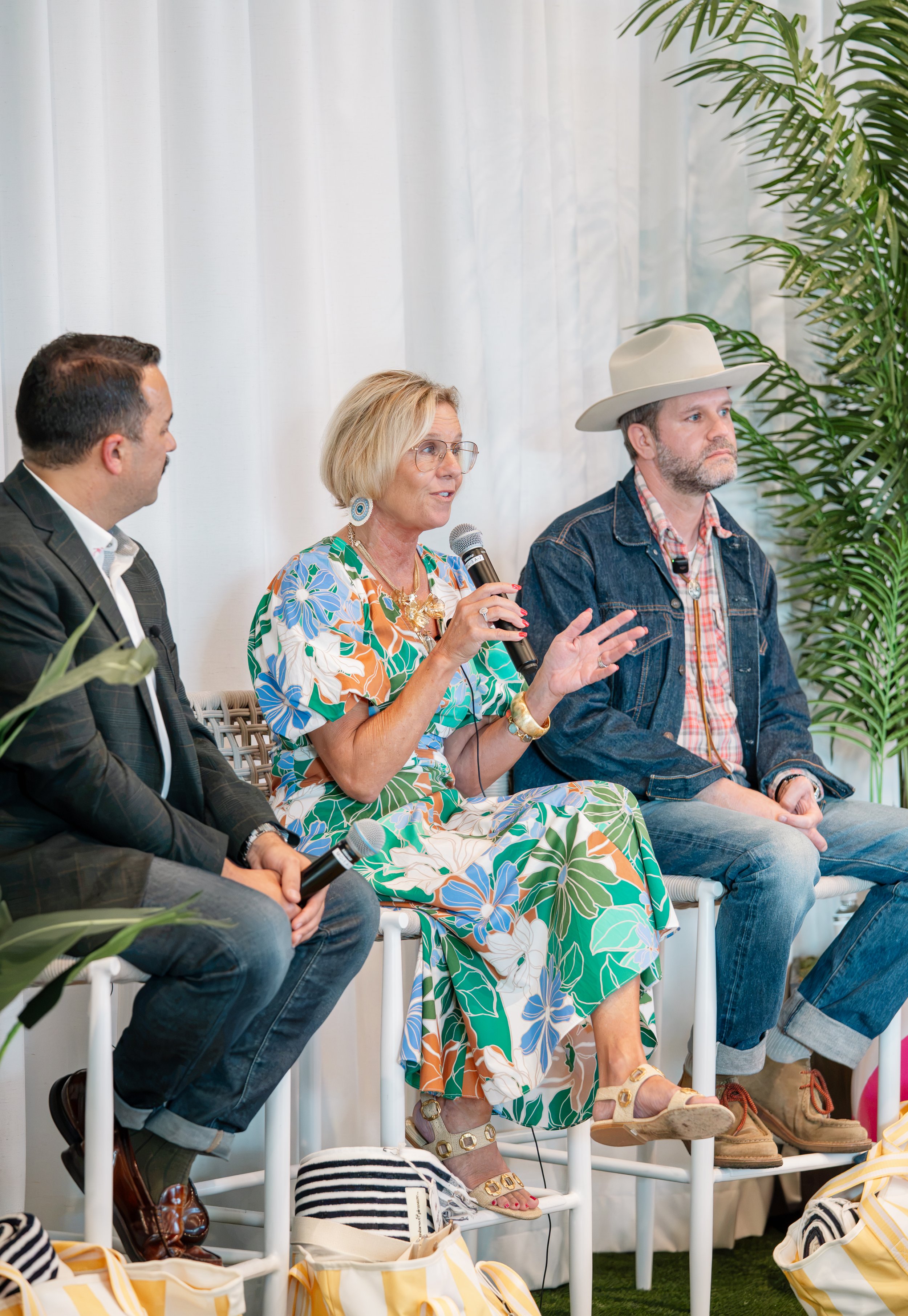 Jocelyn Chiappone speaking at High Point International Home Furnishings Market alongside Alex Tate and Max Humphrey