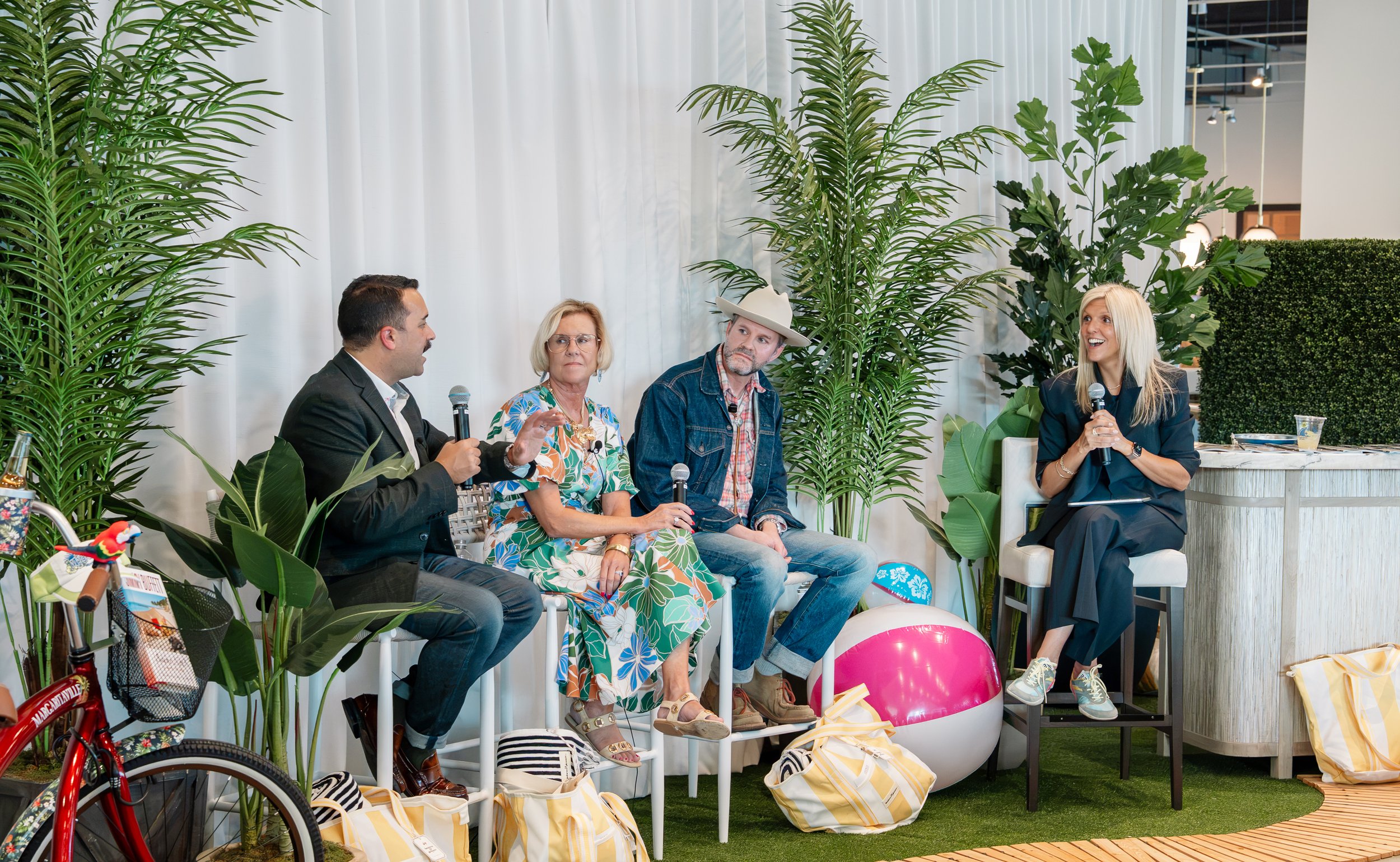 Jocelyn Chiappone of Digs Design Company, House Beautiful Editor in Chief Jo Saltza alongside Alex Tate and Max Humphrey