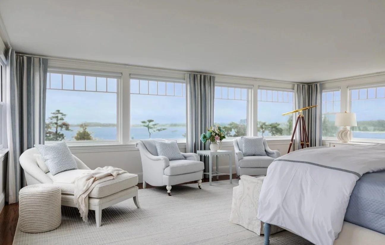 primary bedroom, water views, bedroom seating