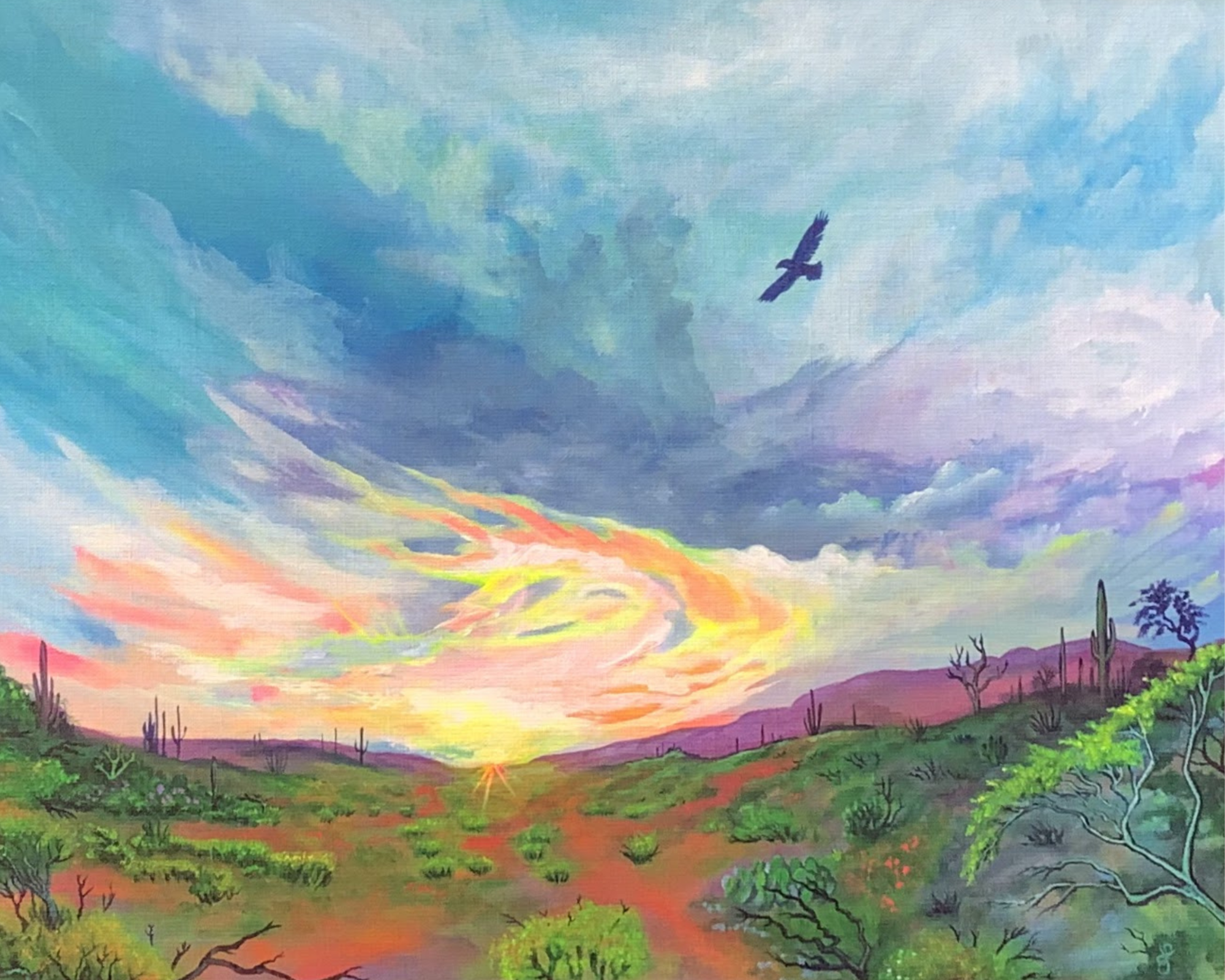 Blue Opal -
Many moons ago I had the opportunity to work at a gift shop in the Airport where we featured some 80% of Native American crafts. We sold a lot of silver and stone jewelry, and that’s where I learned about the Arizona Opal. This sunrise r