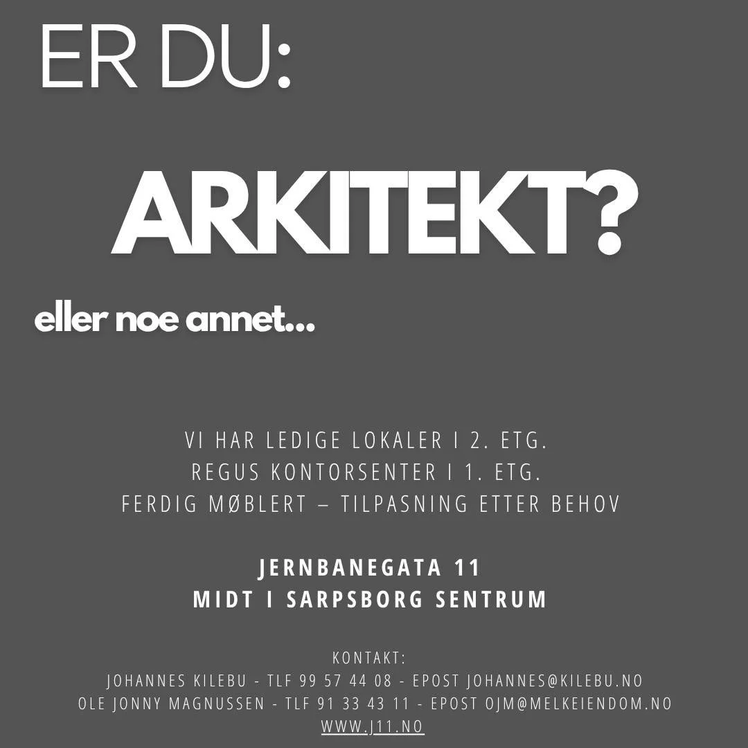 Jernbanegata 11 - Midt i Sarpsborg Sentrum ☀️🏢

www.j11.no