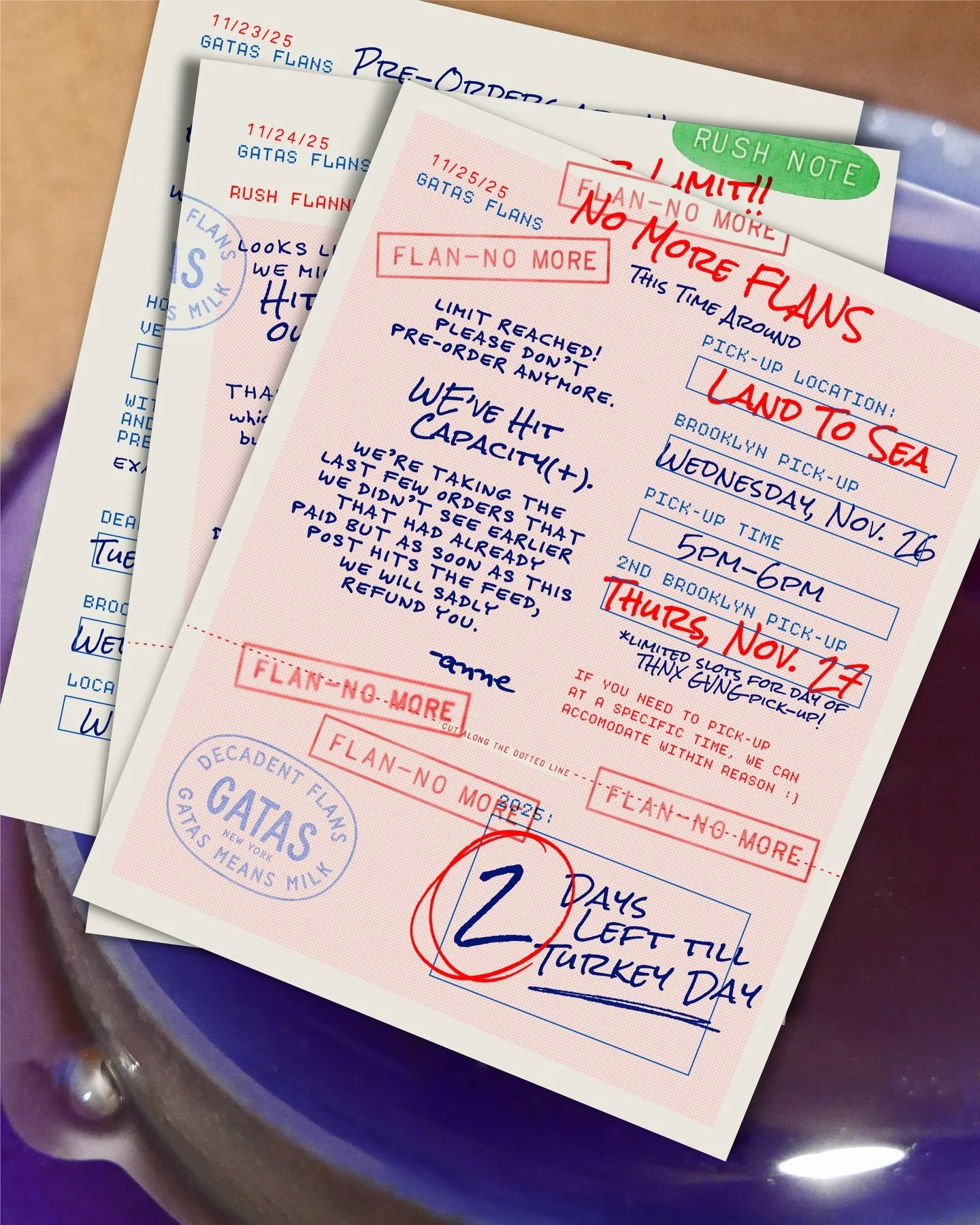 Pre-Orders are now closed. (Yes, even if you &ldquo;were just about to Venmo.&rdquo;)

It was closed 8 flans ago, but i was busy cracking eggs.

Don&rsquo;t ya worry, David will work OT and honor those orders. If you placed your order after this post