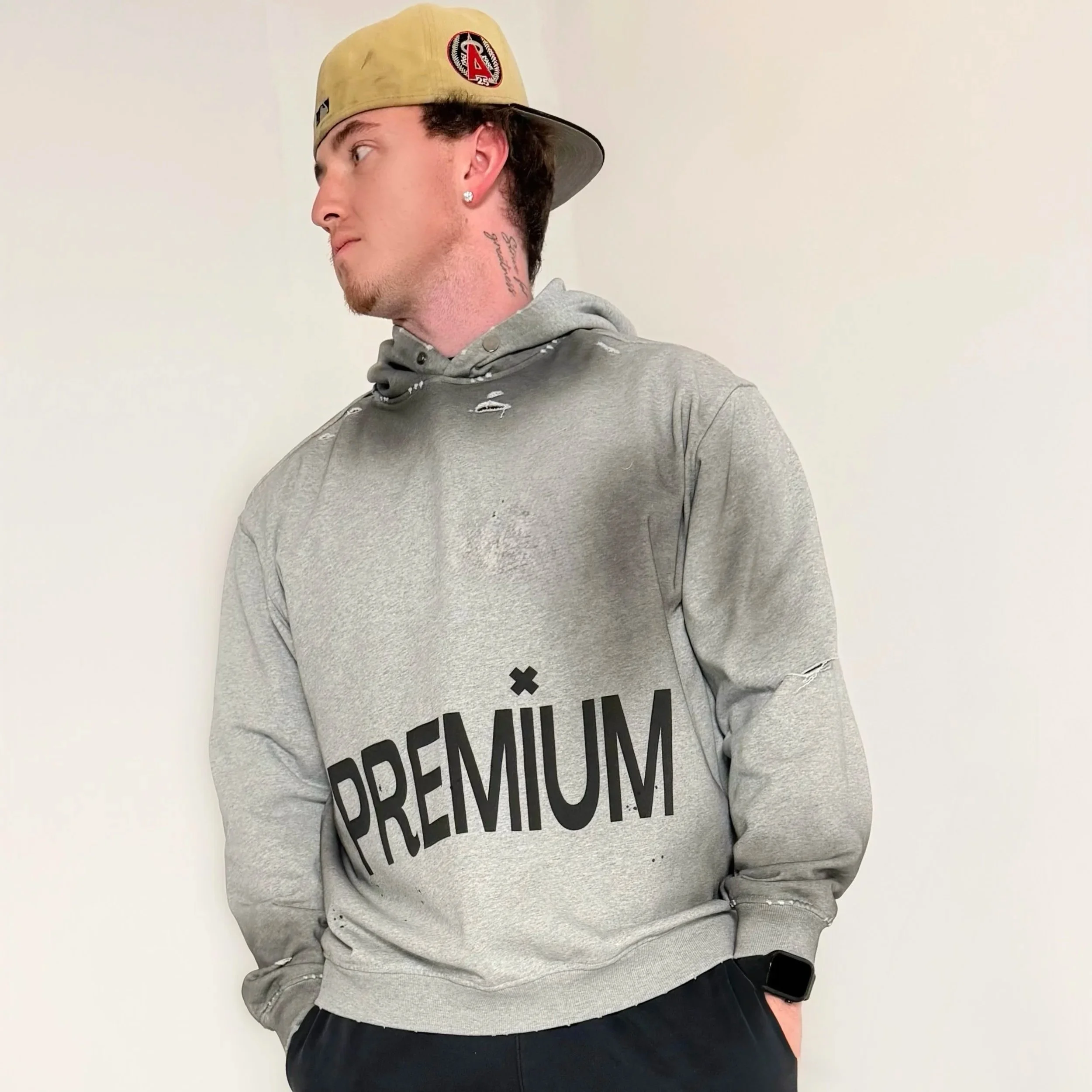 Sun Fade Frayed Fleece Hoodie