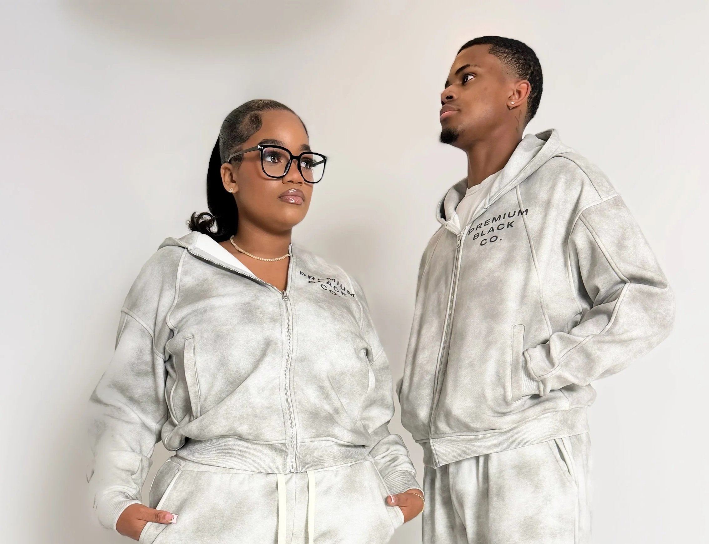 PBC Dirty Washed Zip-Up Fleece Hoodie