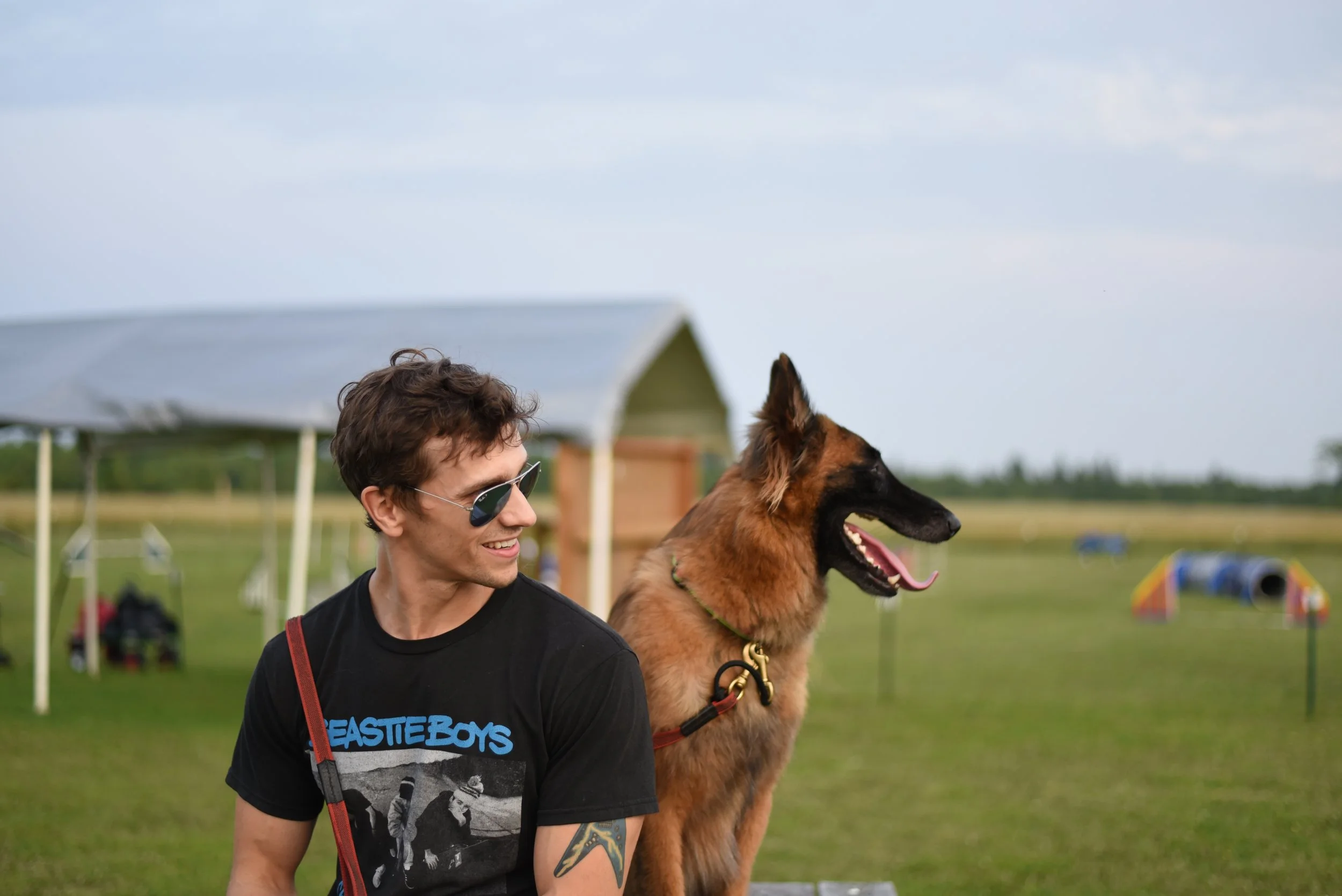 Dog and trainer agility team