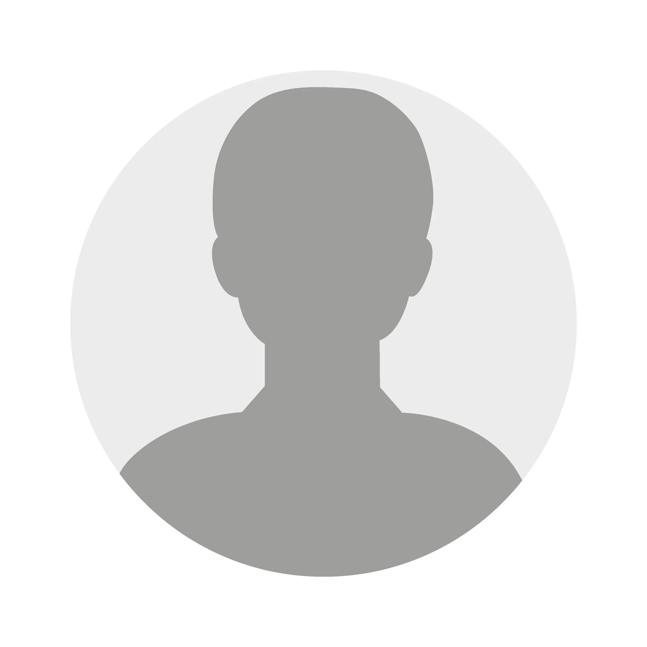 Silhouette of a person with no facial features, facing forward, placed inside a circular frame.