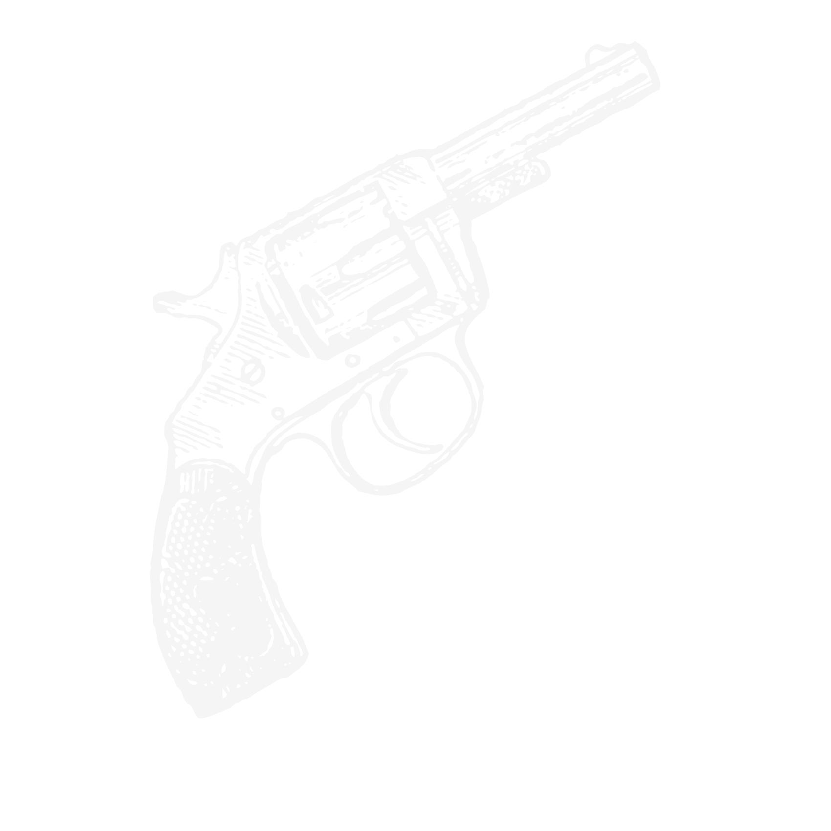 Black and white illustration of a revolver gun.