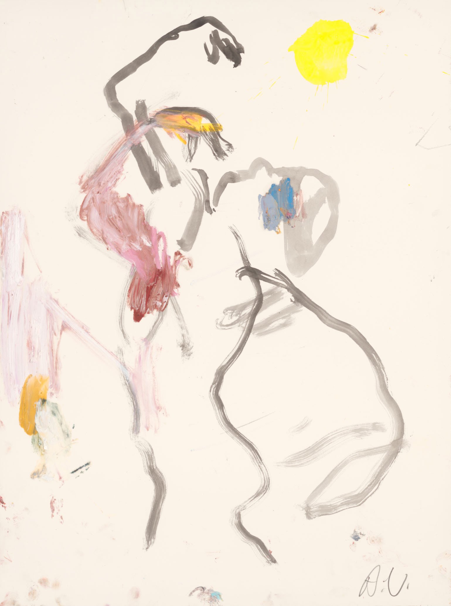 Untitled, 2024, ink, pencil and oil sticks on paper, 61 × 45.5 cm