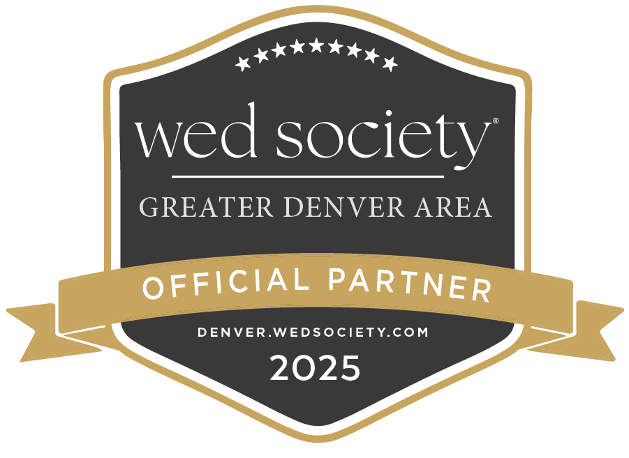 Elevate Restroom Suites official 2025 Wed Society Denver partner badge recognizing trusted luxury restroom trailer rentals in Colorado.