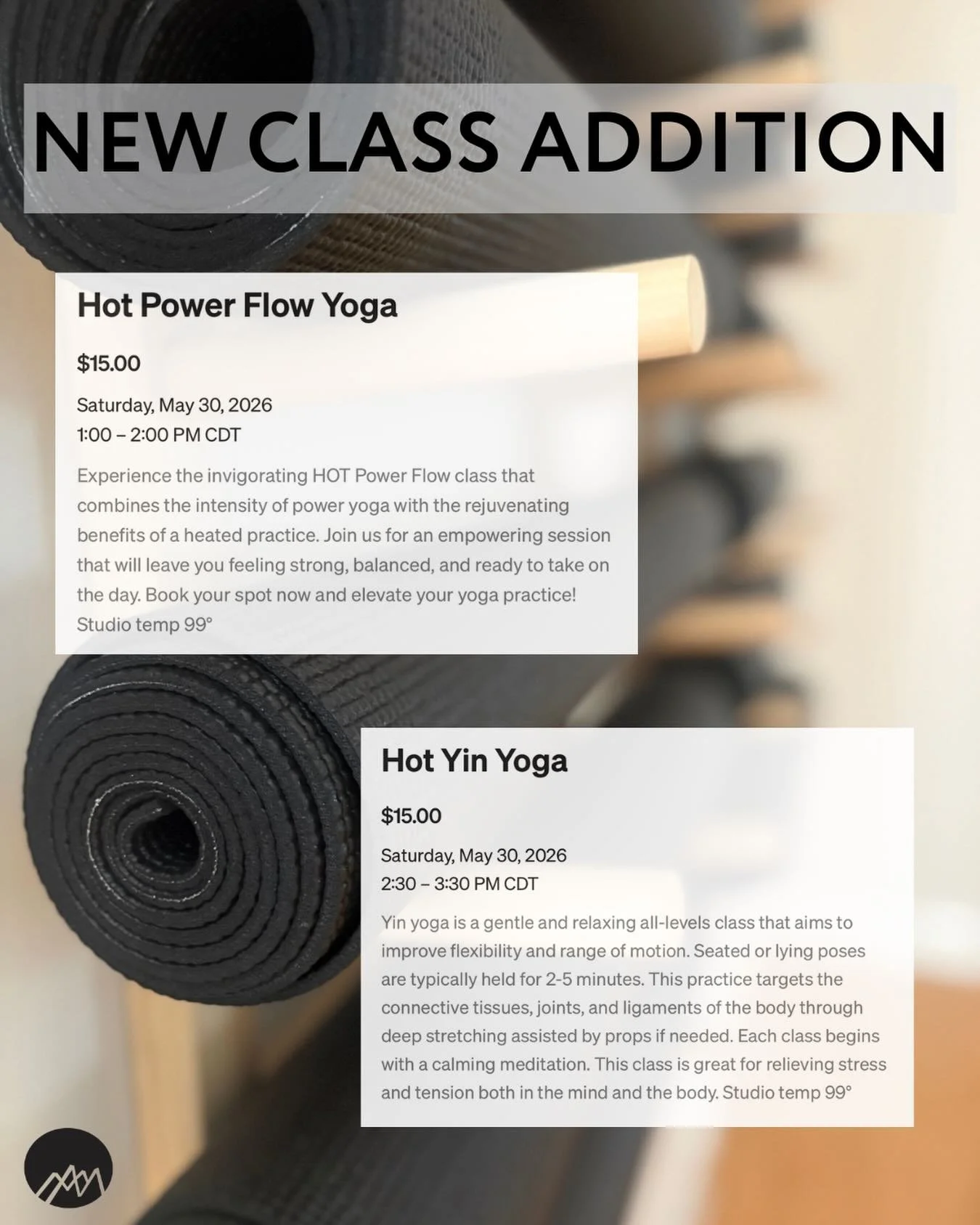 ‼️NEW CLASS ADDITIONS‼️

Whether you&rsquo;re looking to challenge yourself or slow down and recharge, we&rsquo;ve got a spot on the mat waiting for you! 🧘&zwj;♀️
Book your spot now! 📲

🛎️Booking Note: 
Members with existing packages cannot apply 