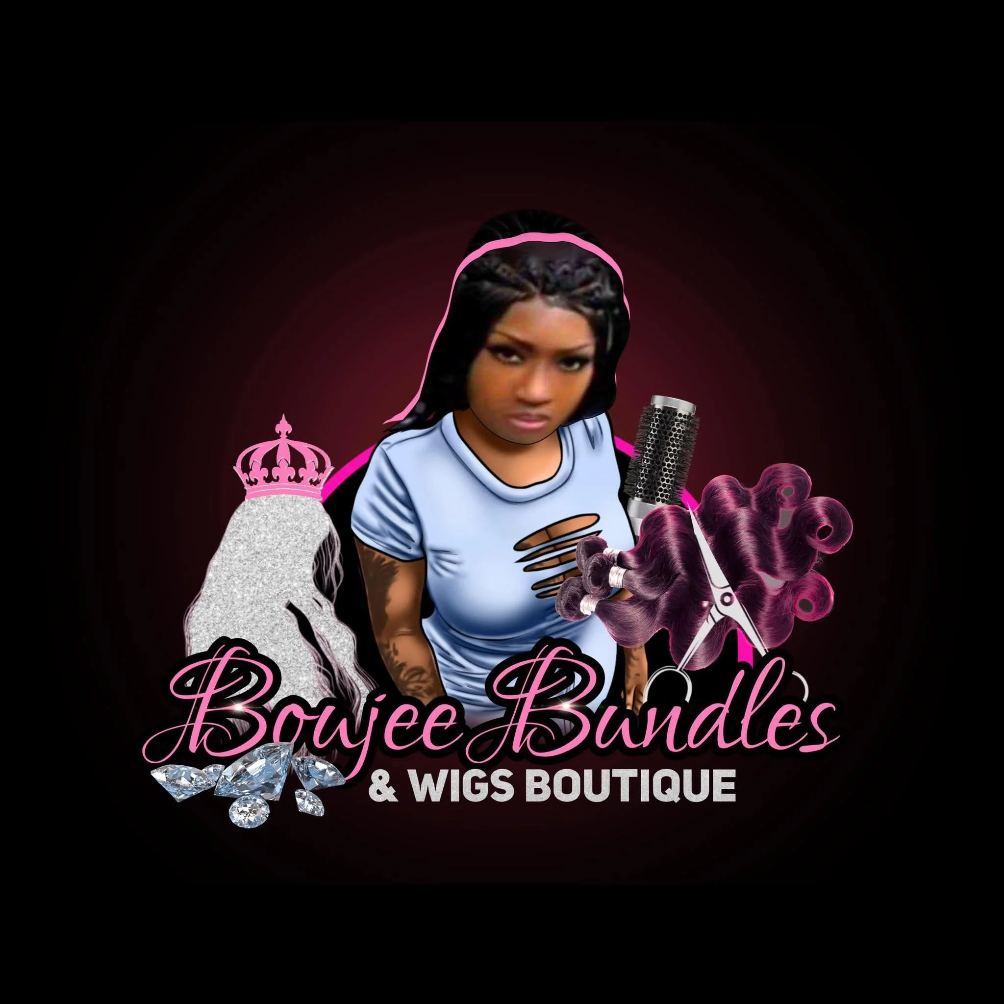 Logo for Boujee Wigs at Vista Salons, Brooklyn Center, MN
