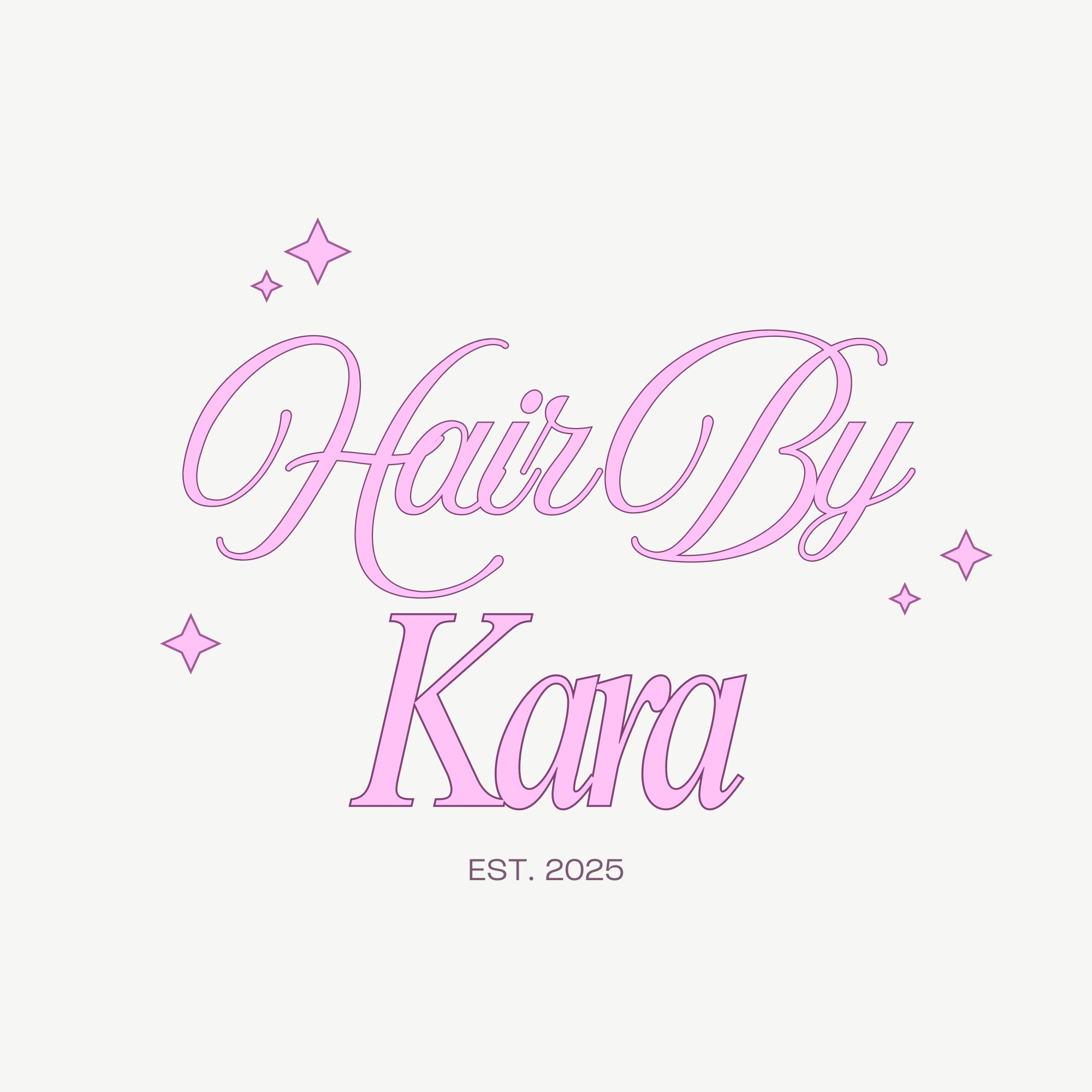 hair by kara logo hairstylist at Vista Salons