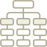 Strategic Funding Decisions: icon of a Flowchart with interconnected rectangles and lines