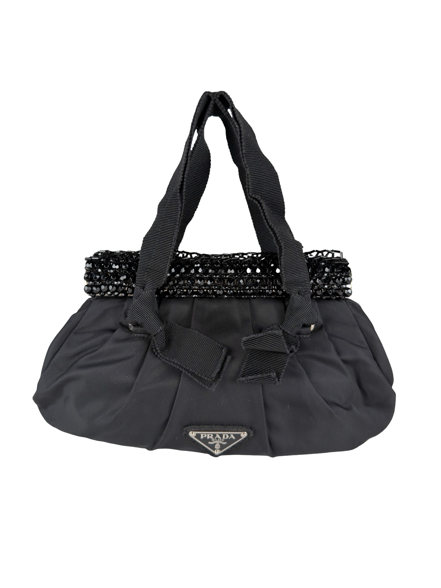 Prada Tessuto Nylon Beaded Evening Bag