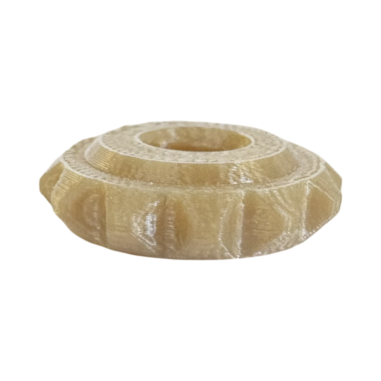 close up of ultem 9085 printed thread with nut showing precise thread geometry